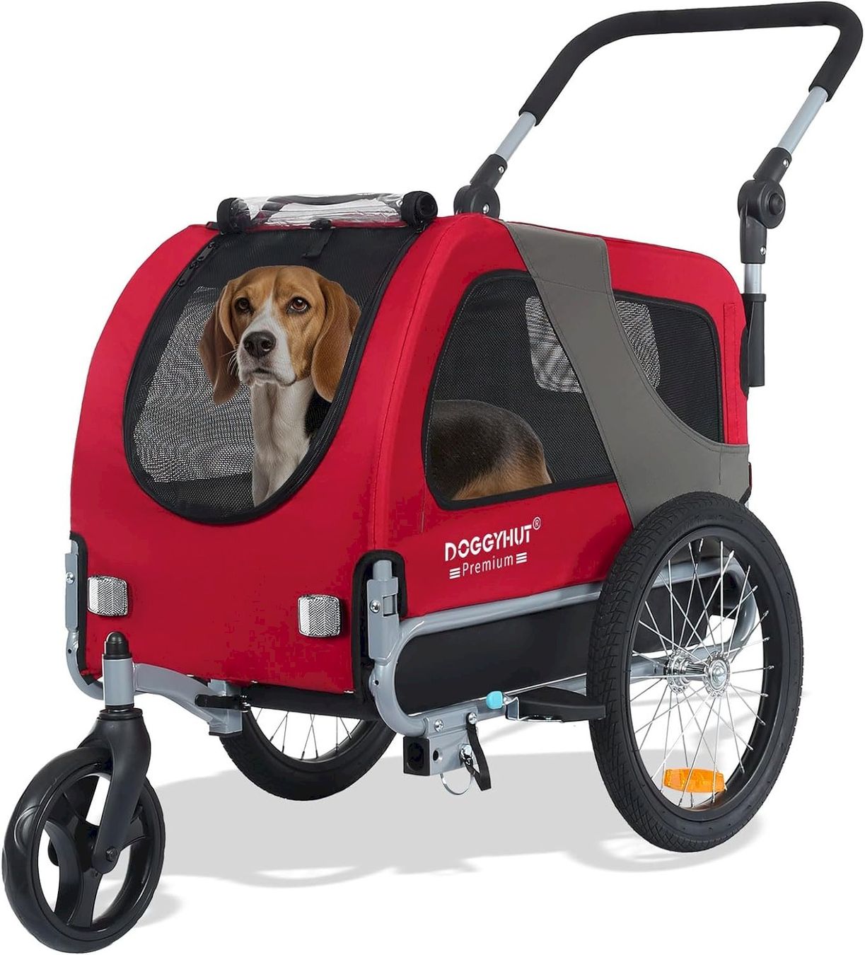 Rimorchi per biciclette: DOGGYHUT Premium MEDIUM 2in1 Rot – Nuovo e nell'imballaggio originale da Bottighofen venduto da zaap