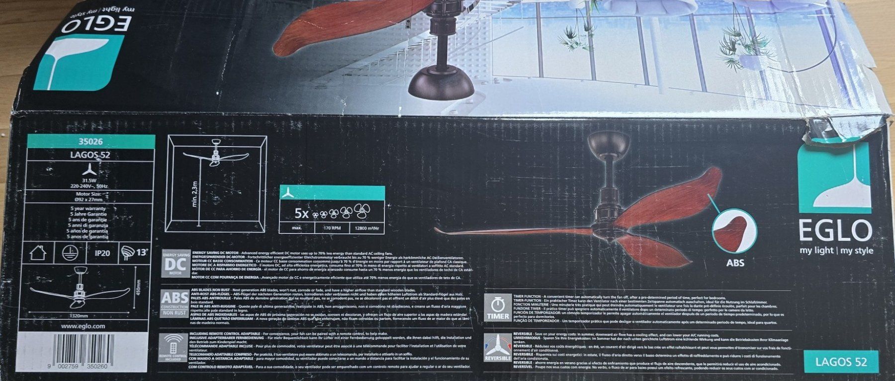Ventilatori: Deckenventilator von EGLO – Nuovo e nell'imballaggio originale da Bergdietikon venduto da ewa1005 6