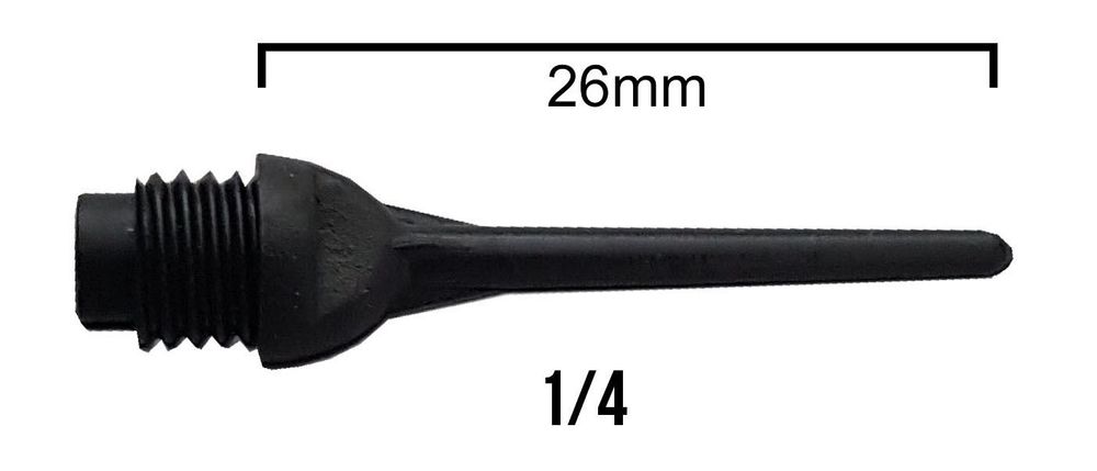 1000 Stück Dartspitzen Schwarz - Großes 1/4 Gewinde Für Softdart