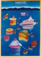 LERESCHE CONFISERIE CAKES VEVEY 1986 - Affiche originale