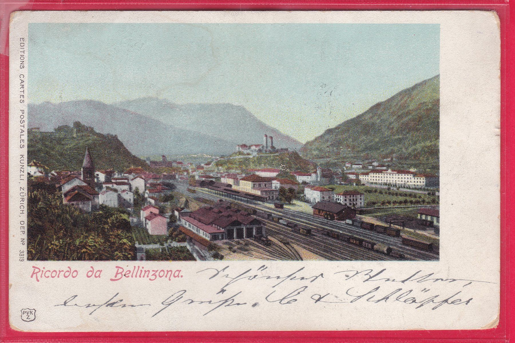 Cartoline postali: RICORDO DA BELLINZONA, 5.4.1901 – Usato da Oberrieden venduto da Gebirgsstelze