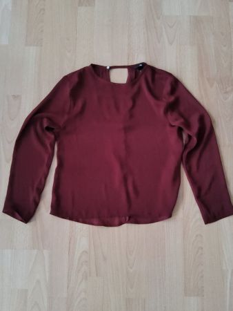 Bluse, Bordeaux Weinrot, H&M Gr. 38/M