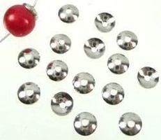 40 Perlkappen  4mm   einfach Metall