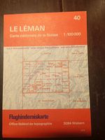 Alte Karte Le Léman mit Schweizer Landeskarte 1:100'000