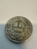 Schweiz 2 Franken 1958 – Silber 835 – Original Helvetia