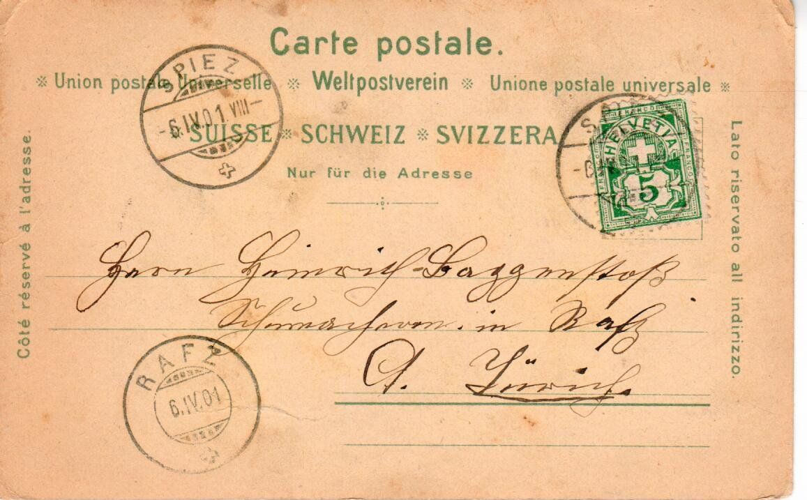 Cartes postales: Spiez 1901 – D'occasion à Wolhusen par Curver9 1