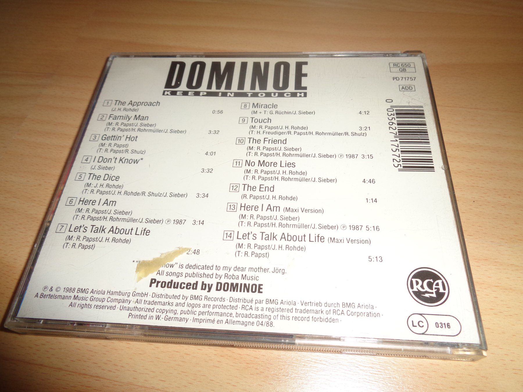 CDs: Dominoe - Keep in touch CD – Gebraucht aus Olten von Disc-Ausverkauf 1