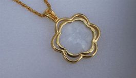 Kette Anhänger Medaillon Swarovski Art de France vergoldet