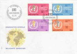 1975 OMS 36-39 Weltgesundheitsorganisation Genève FDC