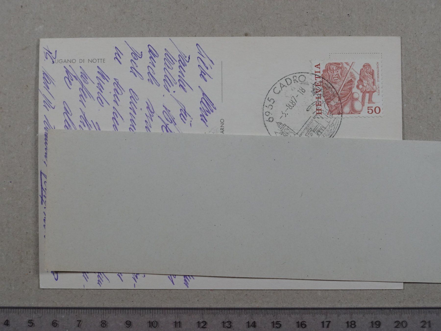 Cartoline postali: Lugano di Notte, 1987 – Usato da Lenzburg venduto da fh1 1