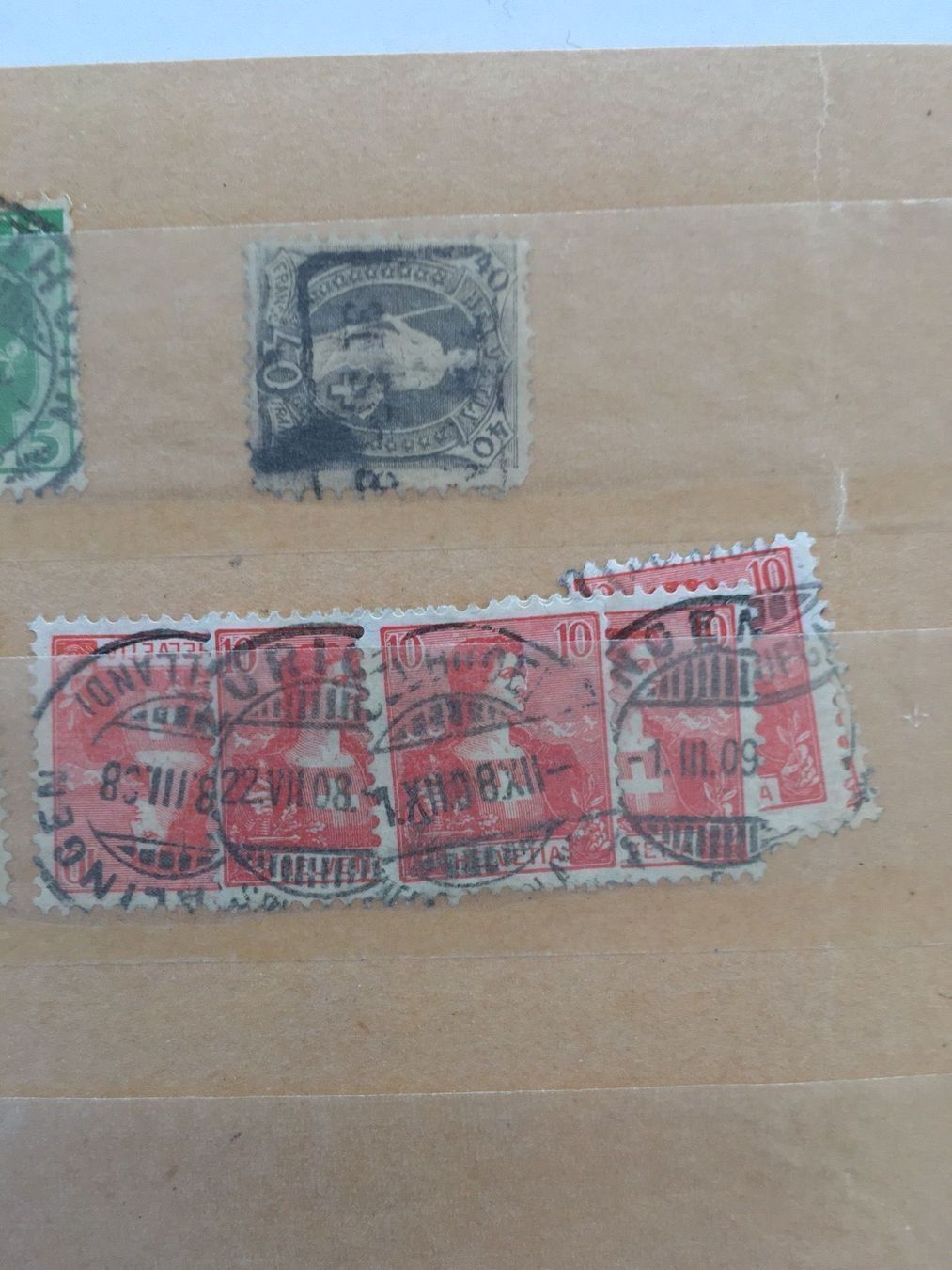 Alle Briefmarken: Diverse antike Briefmarken Schweiz um 1908 – Gebraucht aus Adligenswil von Treegarden 4
