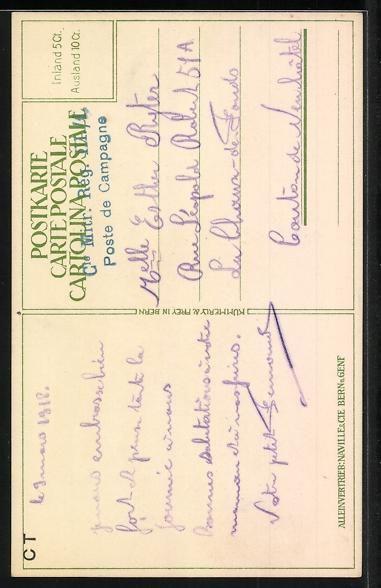 Foto, Lettere & Cartoline: sign. W. von May: ein schweizer Artiller – Usato da Berlin venduto da bartko-reher 1
