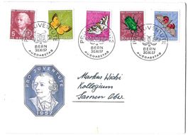 1957 Pro Juventute FDC-Satzbrief mit Ausgabestempel