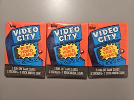 3x Topps Video City Booster Packungen von 1983, Neu OVP! 