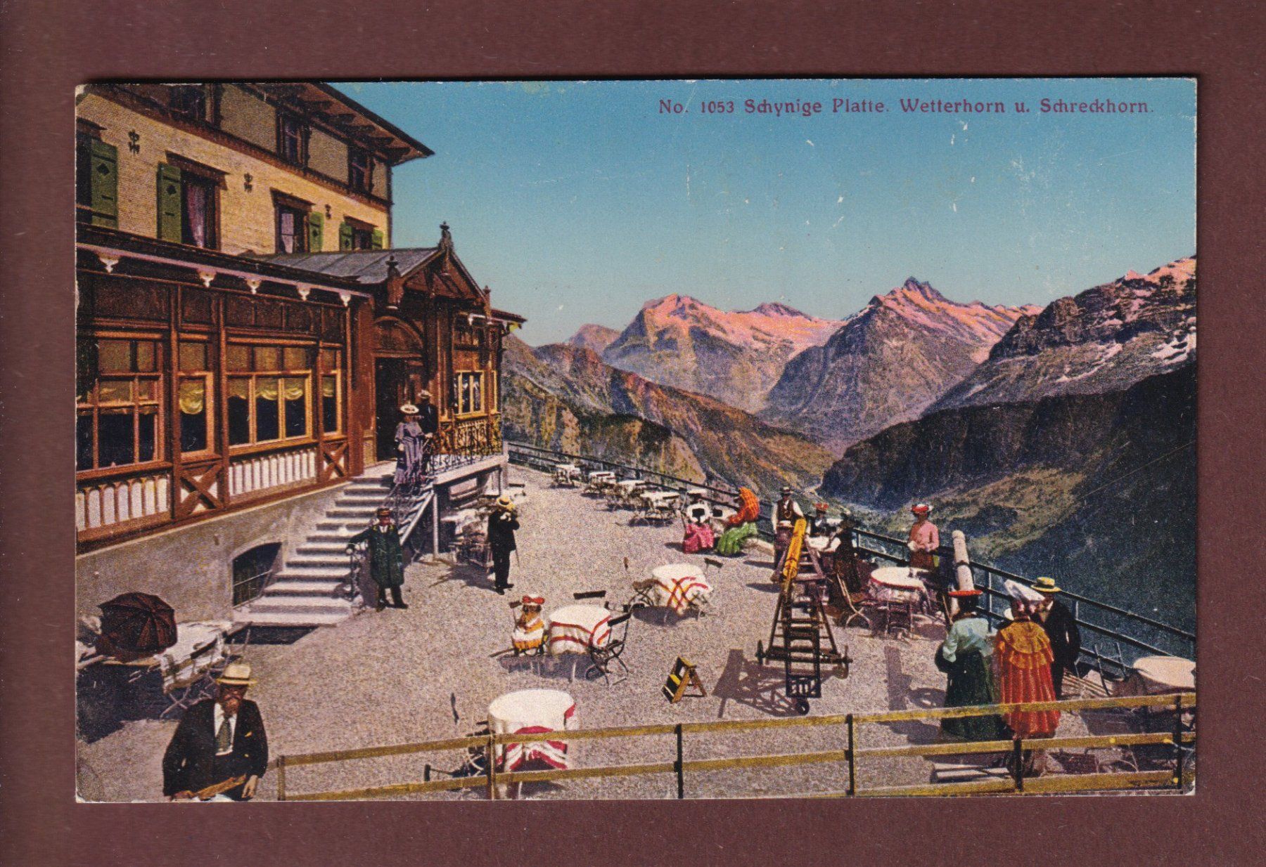 Ansichtskarten: SCHYNIGE PLATTE - Terrasse - 1927 – Gebraucht aus Pully von nicecards-shop
