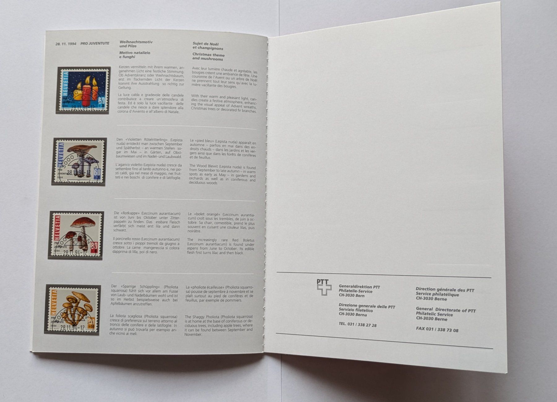 Tutti i francobolli: PTT Carnet de timbres 1994 – Nuovo (secondo la descrizione) da Estévenens venduto da Rockingirl 4