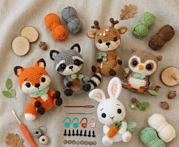 Kit bricolage: HÄKELSET WALDTIERE / DIY-komplettes Set – Nuovo e nell'imballaggio originale da Frauenfeld venduto da AlphaCentauri369 1