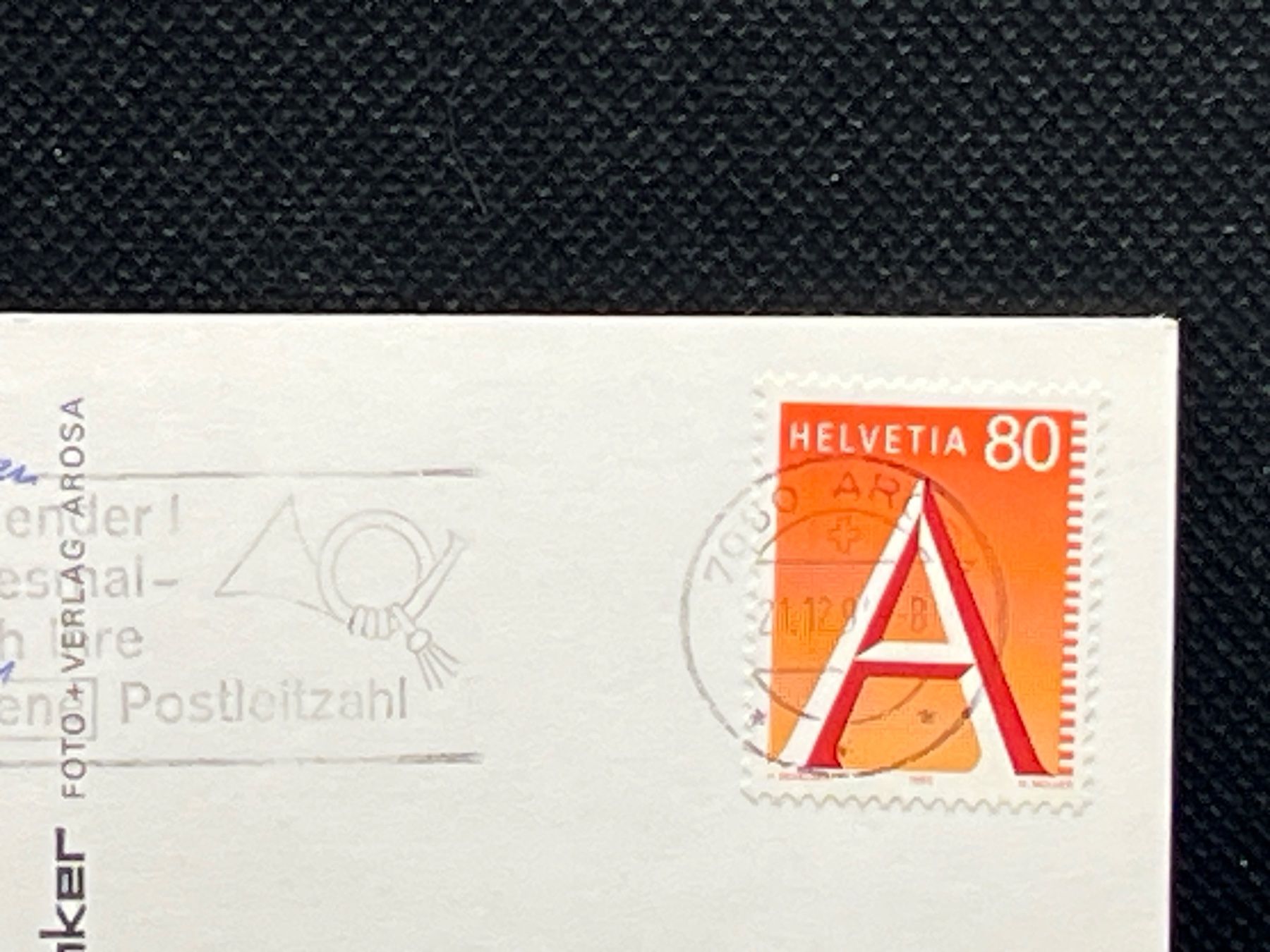 Cartoline postali: Inner-Arosa, Eisbahn mit Weisshorn – Usato da Widnau venduto da Brusi9 1