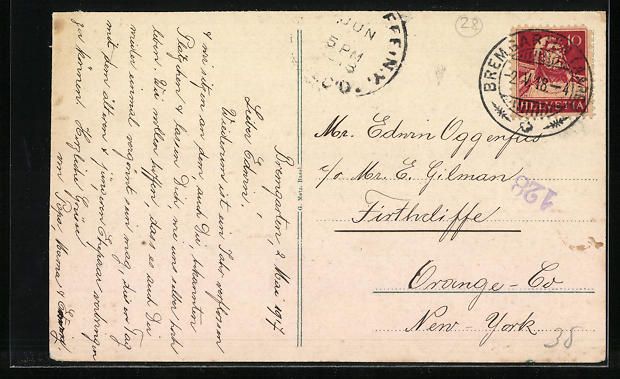 Cartoline postali: Bremgarten, Teilansicht mit Flussbrücke – Usato da Berlin venduto da bartko-reher 1