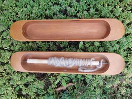 Webschiffchen aus Holz, 2 Stück, Weberschiffchen