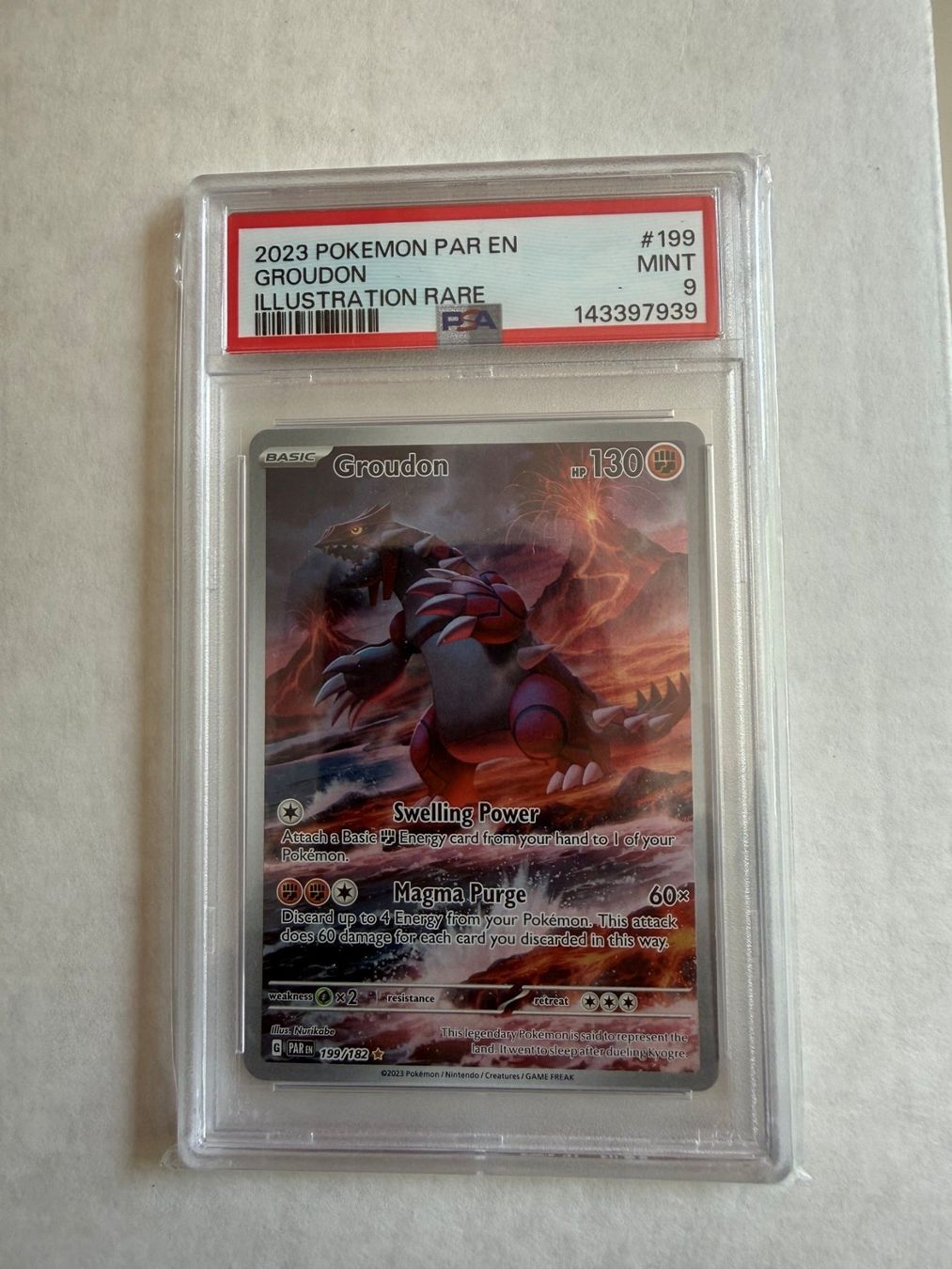 Pokémon Carte collezionabili: 2023 Pokemon PAR EN Groudon - PSA 9 – Nuovo (secondo la descrizione) da Chiggiogna venduto da TheLegend88