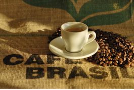Schöner Vintage "Cafes Do Brasil" Jute-Sack aus Brasilien