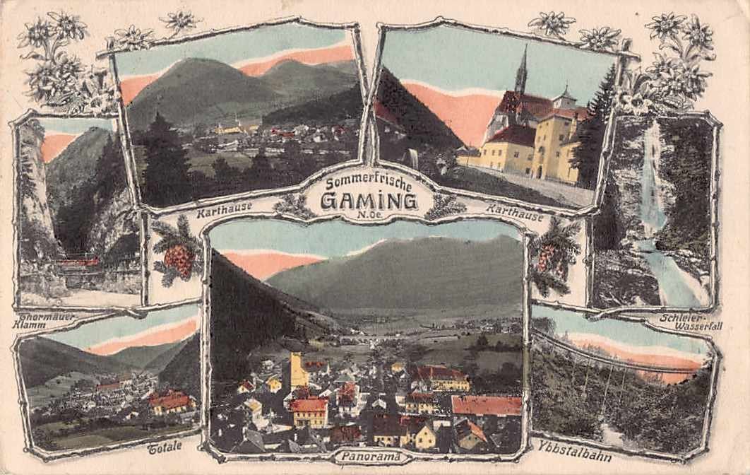 Cartoline postali: alte ANSICHTSKARTE sommerfrische GAMING 1918 – Usato da Lufingen venduto da philatelieshop
