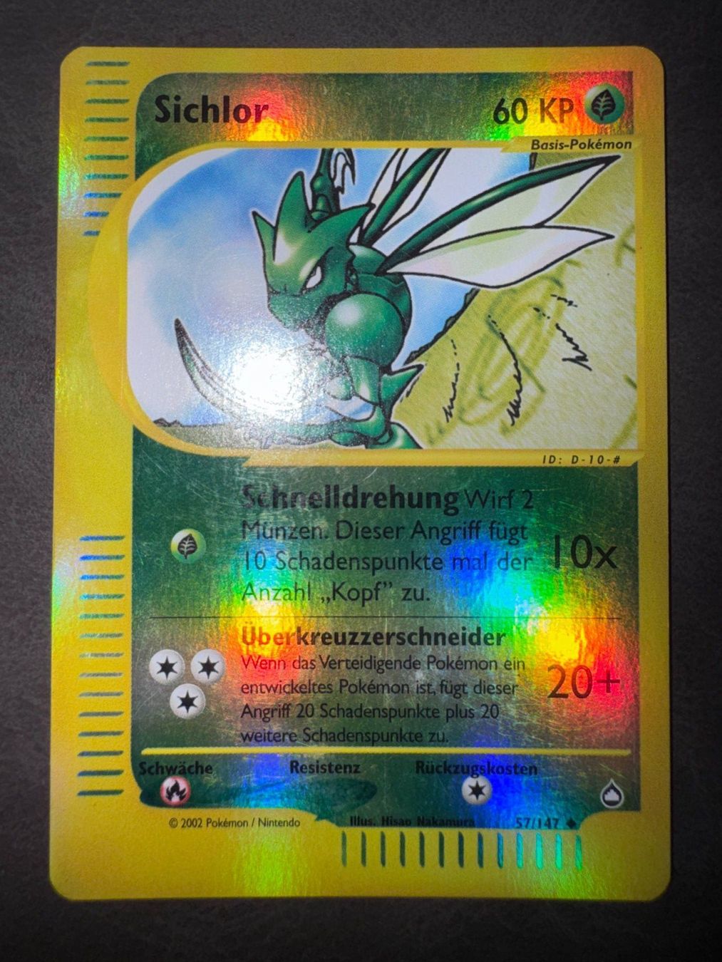 Pokémon Sammelbilder & Trading cards: Pokemon Sichlor Reverse Holo 57/147 - Aquapolis - DE – Gebraucht aus Erstfeld von PokeSandero