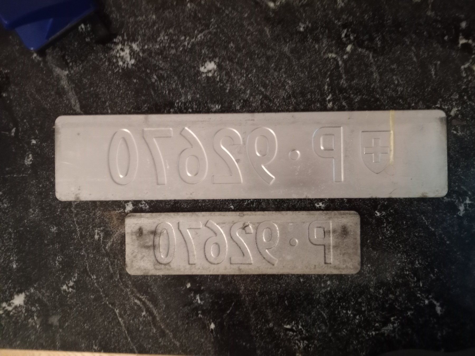 Ecriteaux: 2x Nummernschild PTT Post ausrangiert 92670 – D'occasion à Küttigen par Melisch1000 1