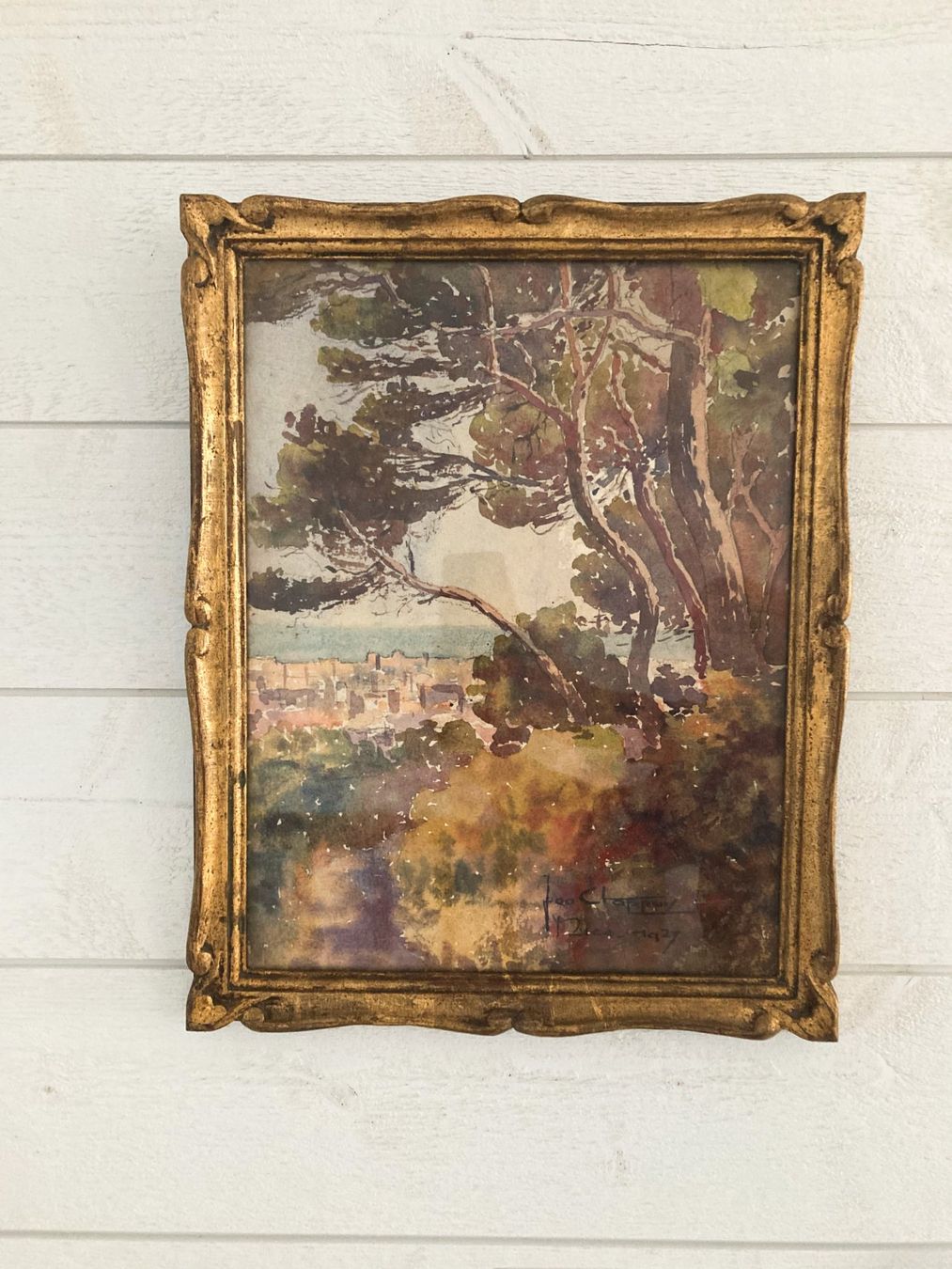 Dipinti: Georges Chappuis-Nice-1927-aquarelle dédicacée – Usato da Vaumarcus venduto da Arte-Lovers