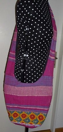 Sommerliche Umhängetasche Handarbeit Baumwolle pink lila ...