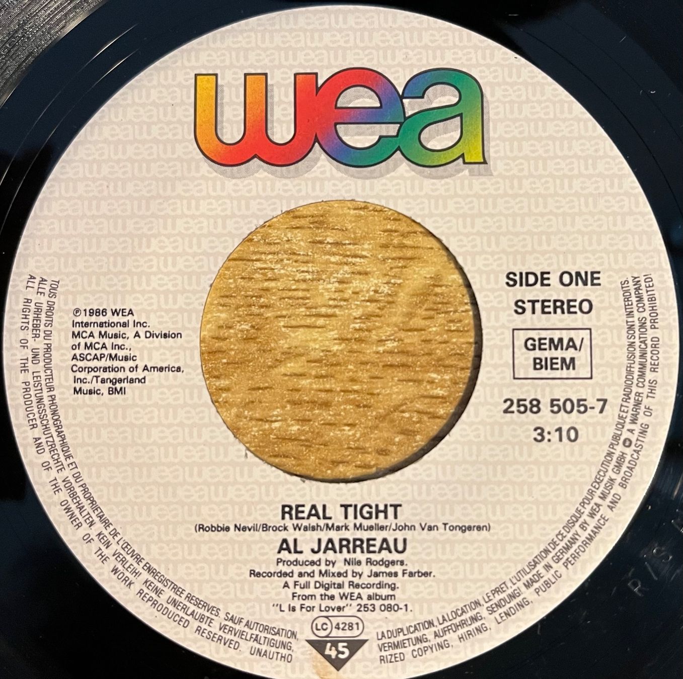 Dischi in vinile: AL JARREAU - REAL TIGHT – Usato da Bussigny venduto da vinyl-pas-cher 2