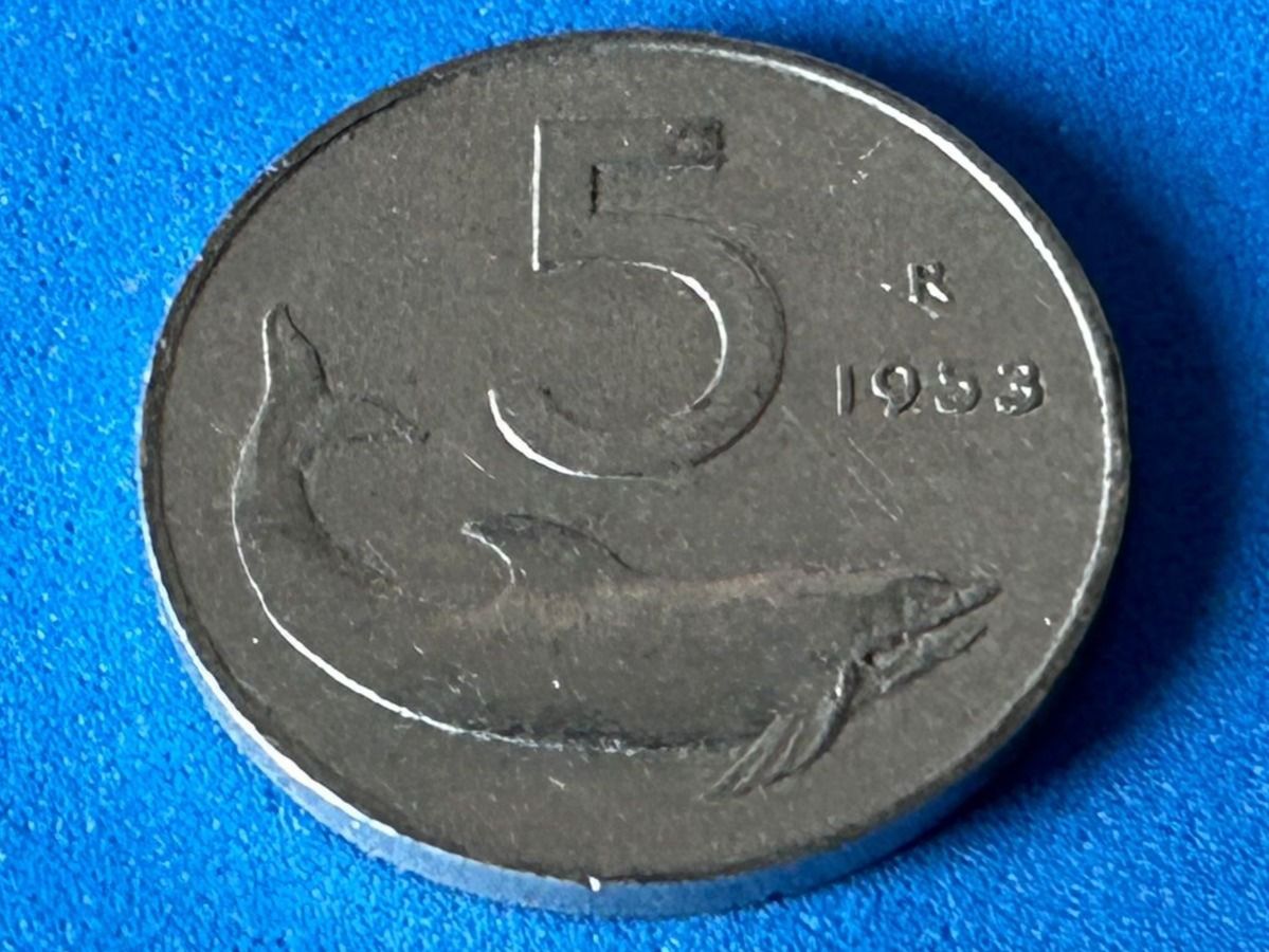 Tutti le monete: Italy - 5 Lire 1953 – Usato da Corcelles NE venduto da AJKader