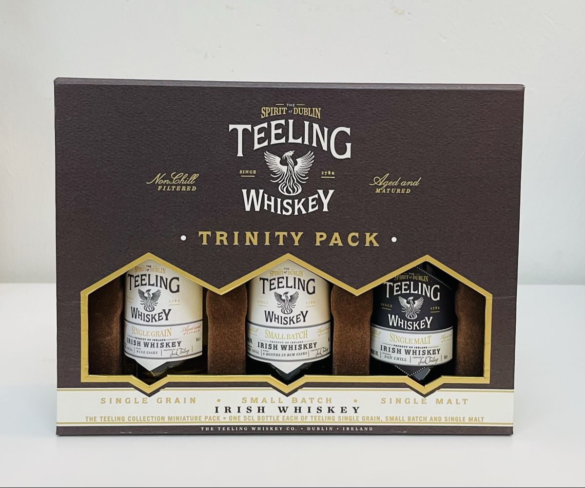 Bevande alcoliche: Teeling Whiskey Trinity Pack 3x5cl Miniaturen Set Neu – Nuovo e nell'imballaggio originale da Wädenswil venduto da iwahnsinn