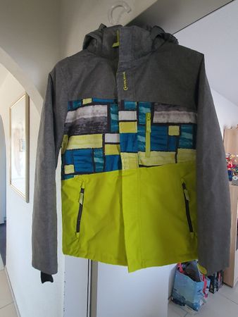Skijacke Celsius grau-gelb-bunt Grösse 164 gebraucht