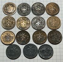 Sammlung 2 Rappen Münzen 1850-1945