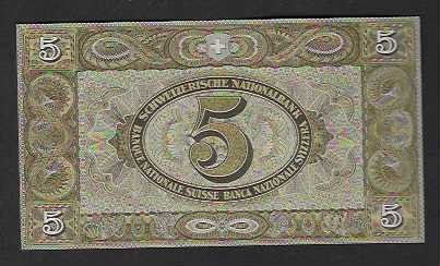Banknoten: CH  -  5  Fr.  1947  Bankfrisch – Neu (gemäss Beschreibung) aus Gordola von coinsandnotes 1