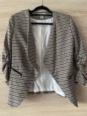Blazer noir et blanc à carreaux