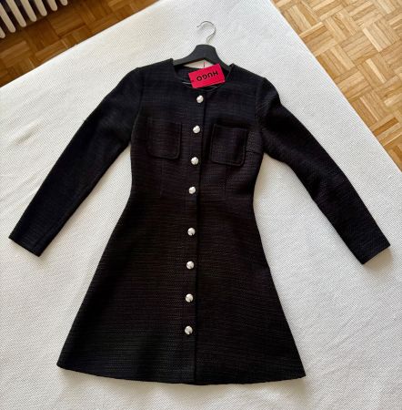 Elegantes HUGO Tweed Kleid Gr. XS/34 – Neu mit Etikett