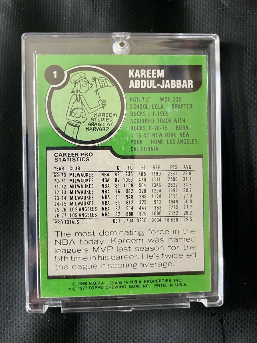 Topps Carte collezionabili: Kareem Abdul-Jabbar 1977 Topps #1 – Nuovo (secondo la descrizione) da Bassersdorf venduto da Cincinnati 1