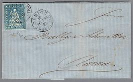 1862, 23G, 4-SEITIG WEISSRANDIG+, LUXUSBRIEF 0 ZÜRICH