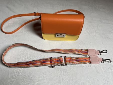 Two-Tone Shoulder Bag with Extra Strap