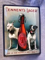 Tennents lager bier am staff hunde