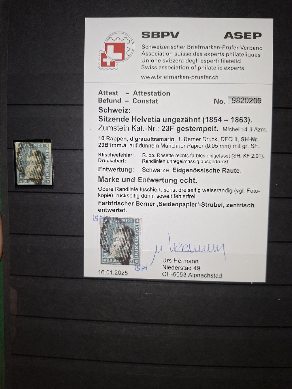Tutti i francobolli: Strubelsammlung Kat. 20000.-  – Usato da Balgach venduto da SIMEON27 7