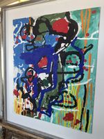Abstraktion Öl auf Pavatex 72x85 cm mit R. unles. sign.