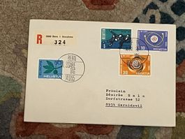 CH FDC  Einschreiben Vierer Block 1965
