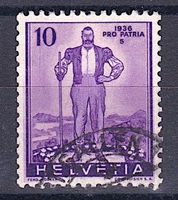1936 Abart W2.Ab1 (Senn auf hellem Boden), gestempelt