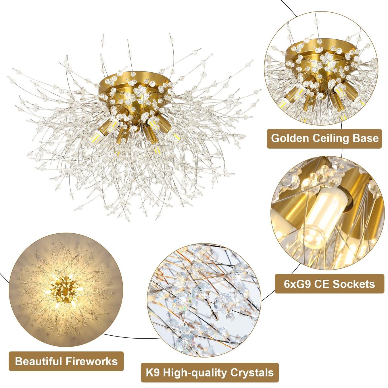 Lustres & lampes de plafonds: Moderne Kristall Deckenleuchte Deckenlampe Wohnzimmerlampe – Neuf avec emballage d'origine à Herisau par Zevora 4