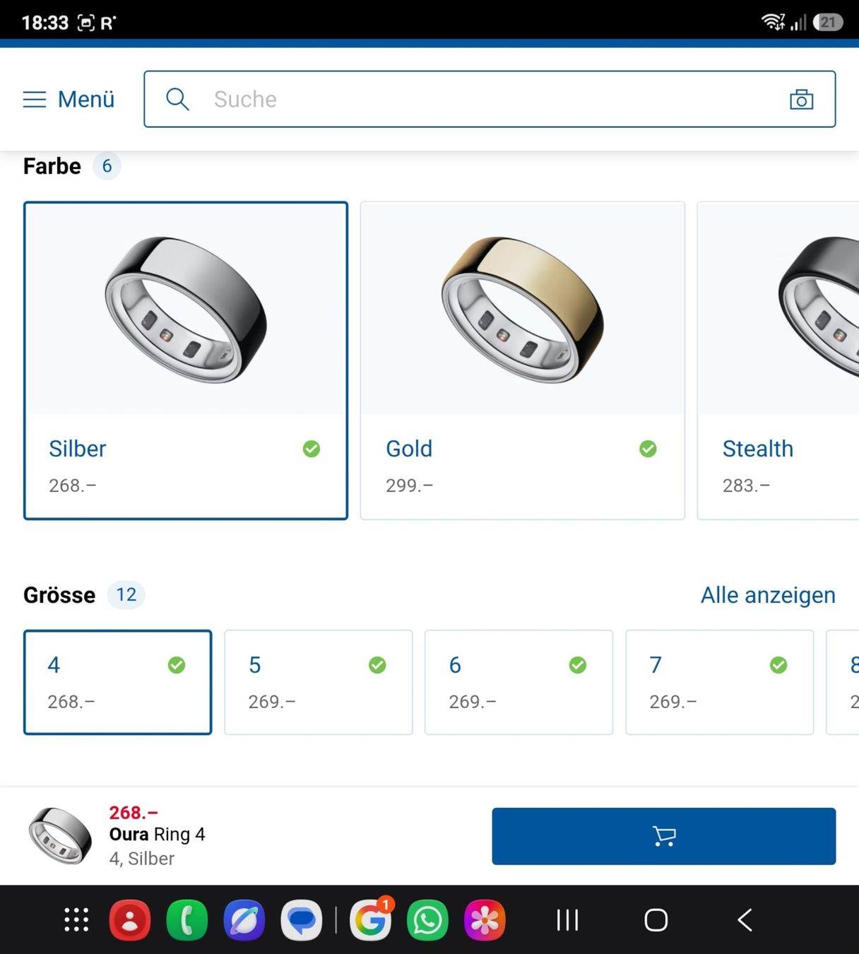 Oura Bagues: Oura Ring 4 Silver – Neuf avec emballage d'origine à Wikon par Speedy_li