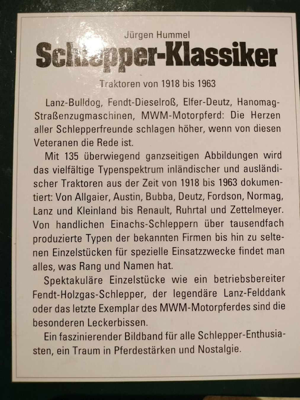 Libri: Traktoren Buch von 1998 – Usato da Schwanden Sigrisw venduto da len_9yqg 1